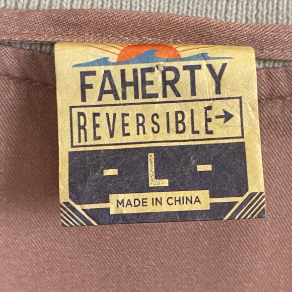 Faherty Dockside Reversible Bomber Jacket In Primrose Size Large - Picture 8 of 13